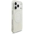 Калъф Guess IML Flowers Electroplated with Pearl Strap MagSafe (GUHMP18XHCPOFPH) - iPhone 18 Pro Max / iPhone 17 Pro Max - Бял