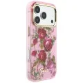 Калъф Guess IML Glitter Blossom Roses MagSafe (GUHMP18L6HTBGSLP) - iPhone 18 Pro / iPhone 17 Pro - Розов