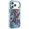 Калъф Guess IML Glitter Blossom Roses MagSafe (GUHMP18X6HTBGSLB) - iPhone 18 Pro Max / iPhone 17 Pro Max - Светлосин
