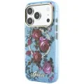 Калъф Guess IML Glitter Blossom Roses MagSafe (GUHMP18X6HTBGSLB) - iPhone 18 Pro Max / iPhone 17 Pro Max - Светлосин