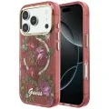 Калъф Guess IML Glitter Blossom Roses MagSafe (GUHMP18X6HTBGSLU) - iPhone 18 Pro Max / iPhone 17 Pro Max - Бордо