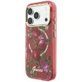 Калъф Guess IML Glitter Blossom Roses MagSafe (GUHMP18X6HTBGSLU) - iPhone 18 Pro Max / iPhone 17 Pro Max - Бордо