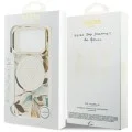 Калъф Guess IML Glitter Flowers Triangle MagSafe (GUHMP18LHFLPEDH) - iPhone 18 Pro / iPhone 17 Pro - Бял