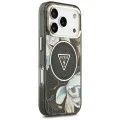 Калъф Guess IML Glitter Flowers Triangle MagSafe (GUHMP18LHFLPEDK) - iPhone 18 Pro / iPhone 17 Pro - Черен