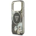 Калъф Guess IML Glitter Flowers Triangle MagSafe (GUHMP18LHFLPEDK) - iPhone 18 Pro / iPhone 17 Pro - Черен