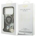 Калъф Guess IML Glitter Flowers Triangle MagSafe (GUHMP18LHFLPEDK) - iPhone 18 Pro / iPhone 17 Pro - Черен