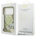 Калъф Guess IML Glitter Flowers Triangle MagSafe (GUHMP18LHFLPEDN) - iPhone 18 Pro / iPhone 17 Pro - Зелен