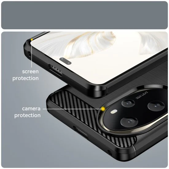 Калъф за Honor 200 - Carbon Silicone - Черен