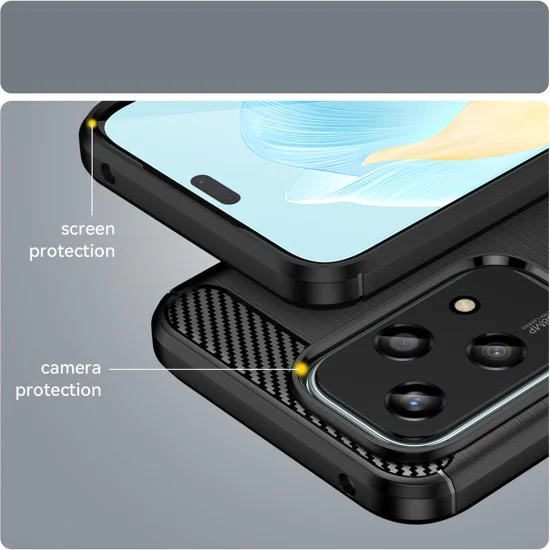 Калъф за Honor 200 Lite - Carbon Silicone - Blue