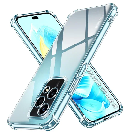 Калъф за Honor 200 Lite - Удароустойчив прозрачен силикон - прозрачен