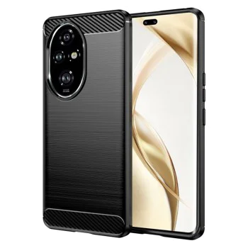 Калъф за Honor 200 Pro - Carbon Silicone - Черен