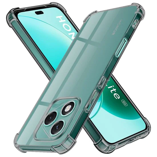 Калъф за Honor 400 Lite - Techsuit - Удароустойчив Clear Silicone - Опушено Черен