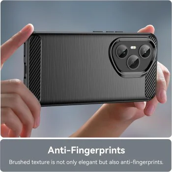 Калъф за Honor 400 Pro - Techsuit - Carbon Silicone - Черен