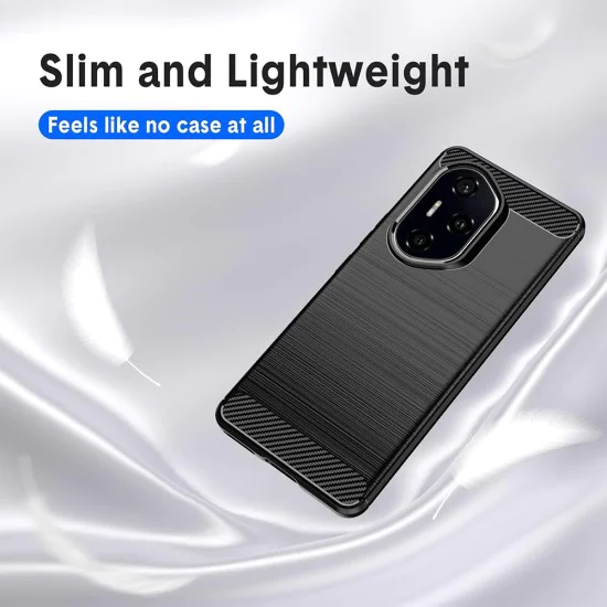 Калъф за Honor 400 Pro - Techsuit - Carbon Silicone - Черен