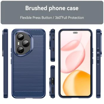 Калъф за Honor 400 Pro - Techsuit - Carbon Silicone - Син