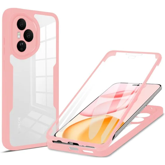 Калъф за Honor 400 Pro - Techsuit - ColorVerse 360 ​​Series + Screen Protector - Розов