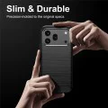 Калъф за Honor 600 / 600 Pro - Carbon Silicone - Techsuit - Черен