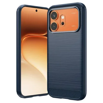Калъф за Honor 600 / 600 Pro - Carbon Silicone - Techsuit - Син