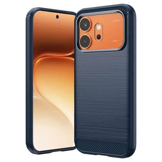 Калъф за Honor 600 / 600 Pro - Carbon Silicone - Techsuit - Син