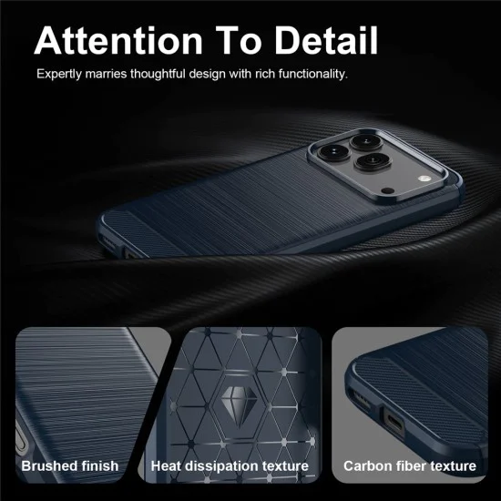 Калъф за Honor 600 / 600 Pro - Carbon Silicone - Techsuit - Син