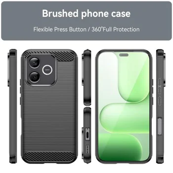 Калъф за Honor 600 Lite - Carbon Silicone - Techsuit - Черен