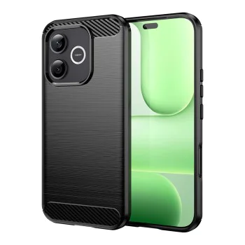 Калъф за Honor 600 Lite - Carbon Silicone - Techsuit - Черен