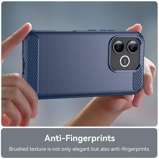 Калъф за Honor 600 Lite - Carbon Silicone - Techsuit - Син