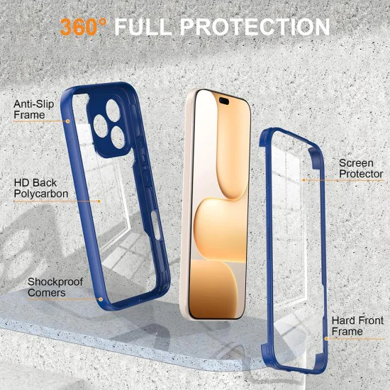 Калъф за Honor 600 Lite - ColorVerse 360 Series + протектор - Techsuit - Син