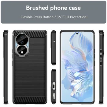Калъф за Honor 80 / Honor 90 - Carbon Silicone - Черен
