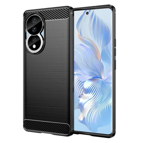 Калъф за Honor 80 / Honor 90 - Carbon Silicone - Черен