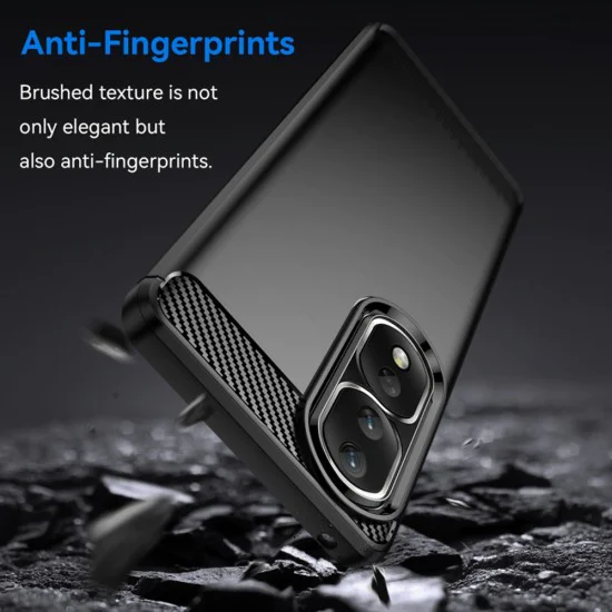 Калъф за Honor 80 Pro / Honor 90 Pro - Carbon Silicone - Techsuit - Черен