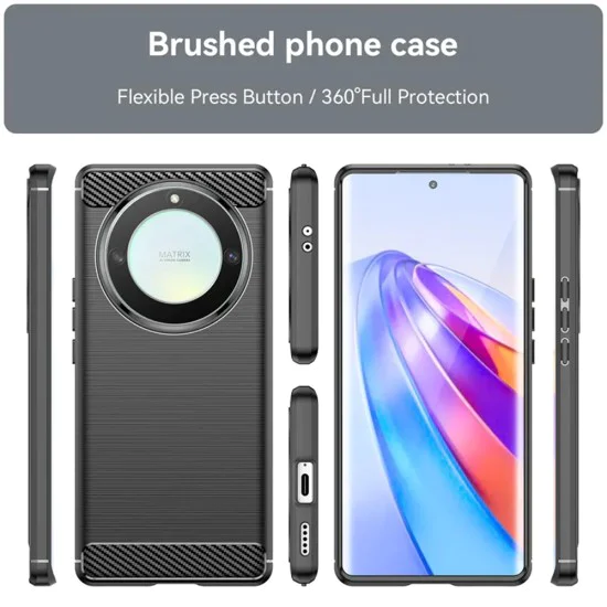 Калъф за Honor Magic5 Lite - Carbon Silicone - Черен