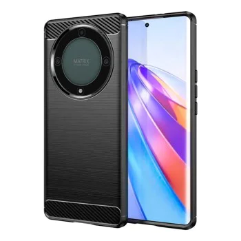 Калъф за Honor Magic5 Lite - Carbon Silicone - Черен