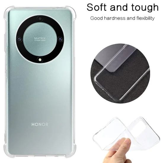 Калъф за Honor Magic5 Lite - Удароустойчив Прозрачен Силиконов - Прозрачен