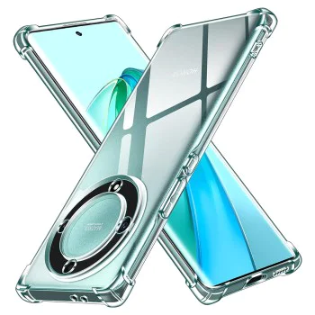 Калъф за Honor Magic5 Lite - Удароустойчив Прозрачен Силиконов - Прозрачен