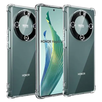 Калъф за Honor Magic5 Lite - Удароустойчив Прозрачен Силиконов - Прозрачен