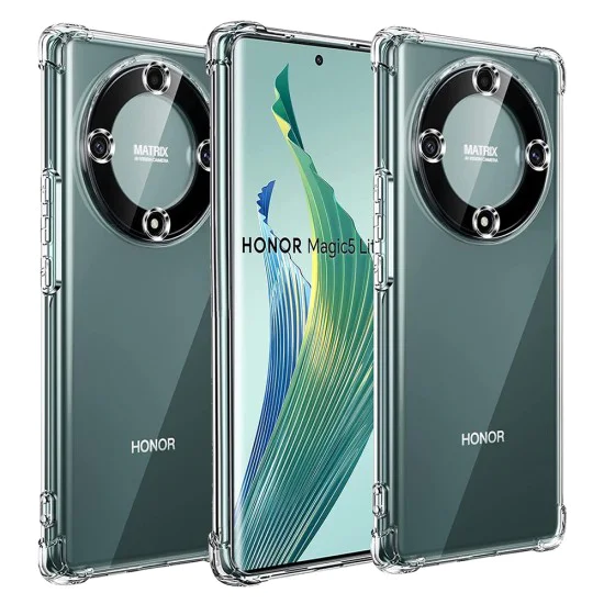 Калъф за Honor Magic5 Lite - Удароустойчив Прозрачен Силиконов - Прозрачен