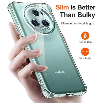 Калъф за Honor Magic5 Pro - Удароустойчив Прозрачен Силиконов - Прозрачен