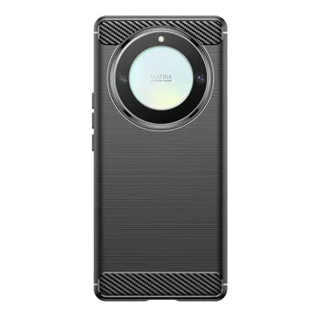 Калъф за Honor Magic6 Lite - Carbon Silicone - Черен