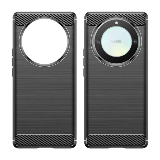 Калъф за Honor Magic6 Lite - Carbon Silicone - Черен