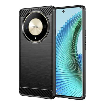 Калъф за Honor Magic6 Lite - Carbon Silicone - Черен