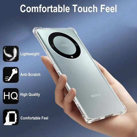 Калъф за Honor Magic6 Lite - Удароустойчив Прозрачен Силиконов - Прозрачен