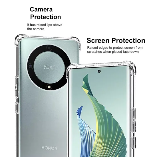 Калъф за Honor Magic6 Lite - Удароустойчив Прозрачен Силиконов - Прозрачен