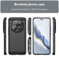 Калъф за Honor Magic6 Pro - Carbon Silicone - Черен