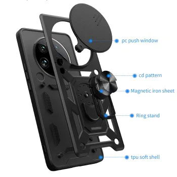Калъф за Honor Magic7 Lite / X9c - CamShield Series - черен