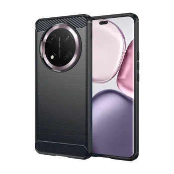 Калъф за Honor Magic7 Lite / X9c - Carbon Silicone - Черен