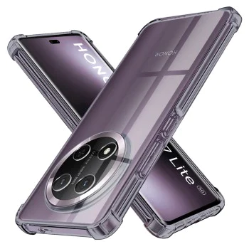 Калъф за Honor Magic7 Lite / X9c - Techsuit - Удароустойчив Clear Silicone - Опушено Черен