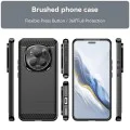Калъф за Honor Magic7 Pro - Carbon Silicone - Черен