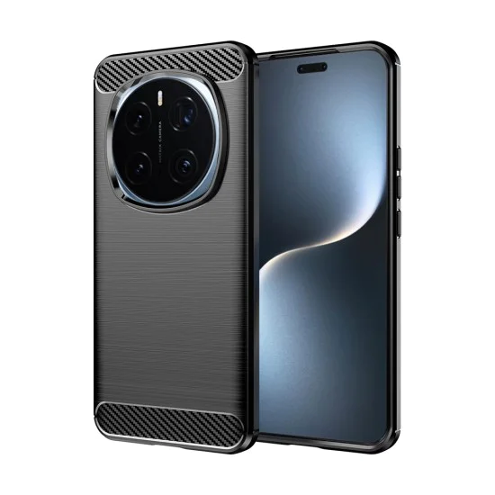 Калъф за Honor Magic7 Pro - Carbon Silicone - Черен