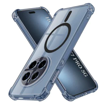 Калъф за Honor Magic7 Pro - Techsuit - Удароустойчив Clear Silicone MagSafe - Опушено Черен